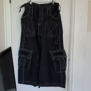 Vintage 00s Tripp Pants, white stitching Cybergoth